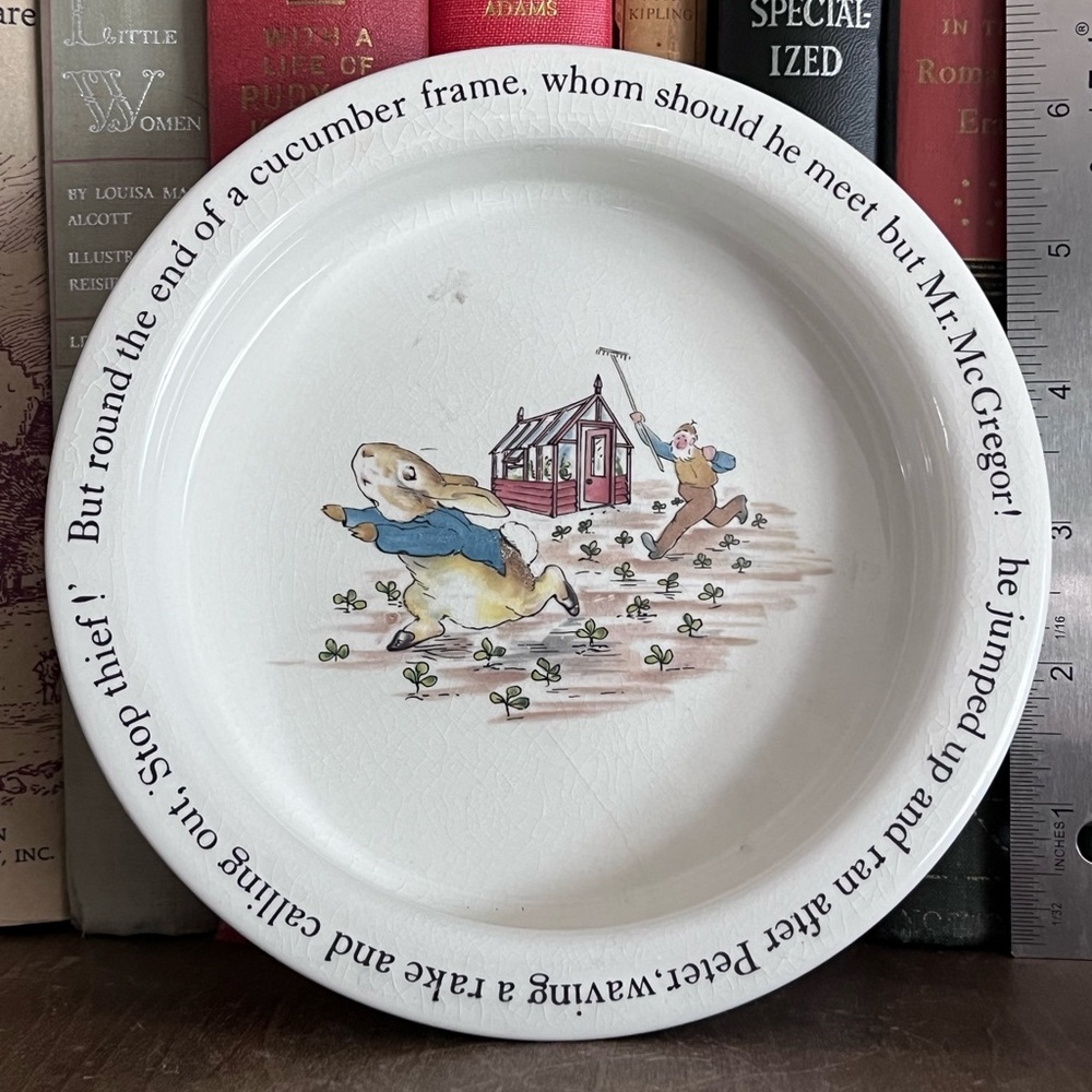 Vtg Wedgwood Peter Rabbit “Mr. McGregor’s Garden” Child’s Plate